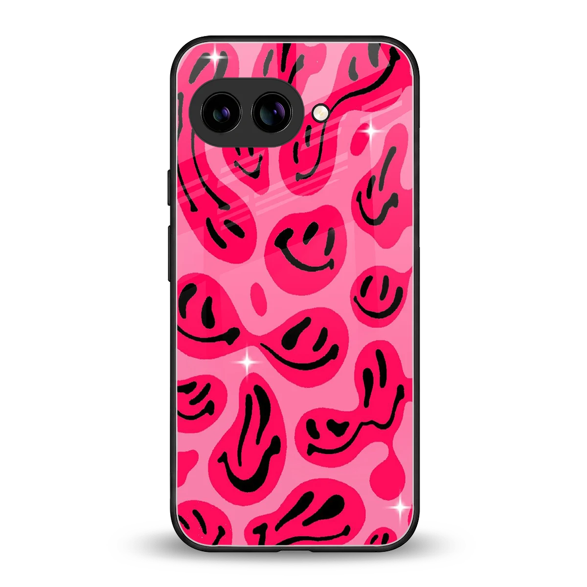 Acid Smiles Pink back phone cover | glass case for google pixel 10a