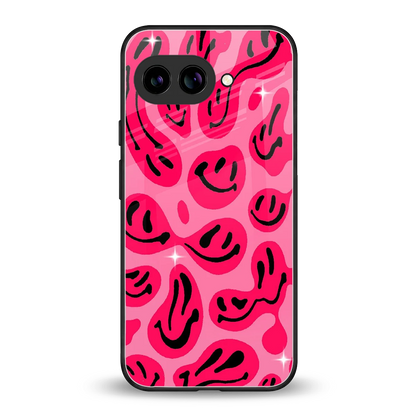 Acid Smiles Pink back phone cover | glass case for google pixel 10a