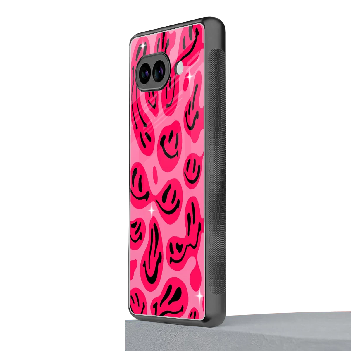 Acid Smiles Pink google pixel 10a mobile cover | shockproof glass phone case
