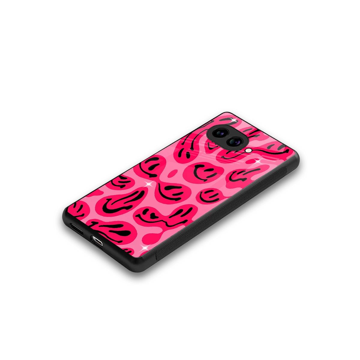 Acid Smiles Pink stylish phone case for google pixel 10a | glossy glass and slim fit