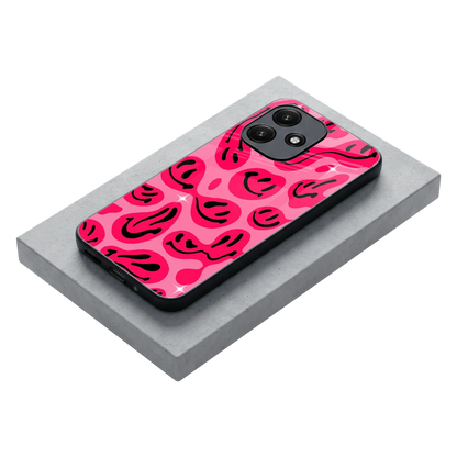Acid Smiles Pink stylish phone case for redmi 12 5g | glossy glass and slim fit