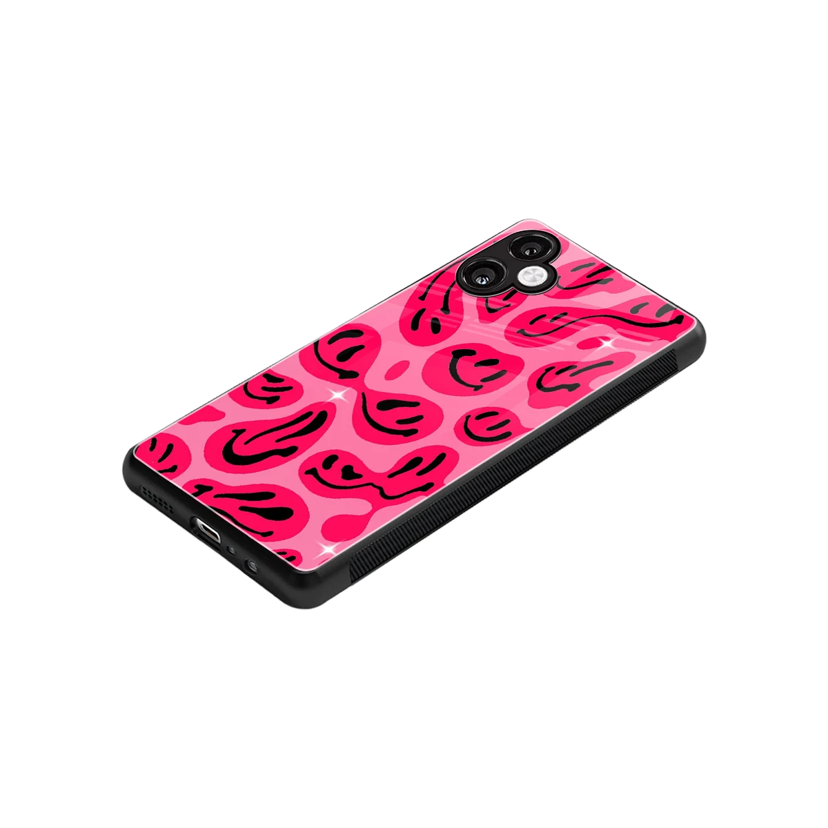 Acid Smiles Pink stylish phone case for samsung galaxy a06 5g | glossy glass and slim fit