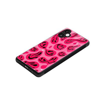 Acid Smiles Pink stylish phone case for samsung galaxy a06 5g | glossy glass and slim fit