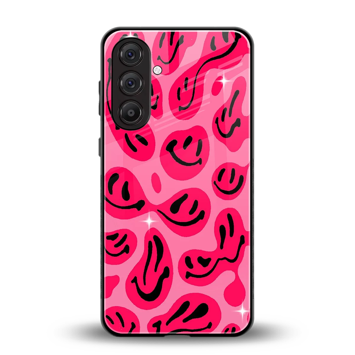 Acid Smiles Pink back phone cover | glass case for samsung galaxy f54 5g
