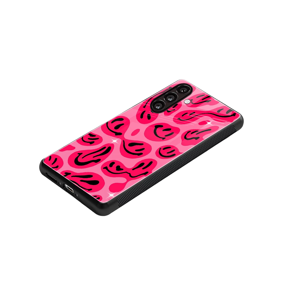 Acid Smiles Pink stylish phone case for samsung galaxy a35 5g | glossy glass and slim fit