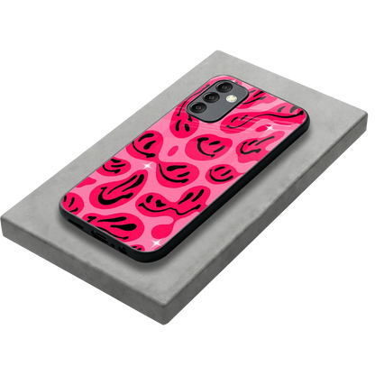 Acid Smiles Pink stylish phone case for samsung galaxy m14 5g | glossy glass and slim fit
