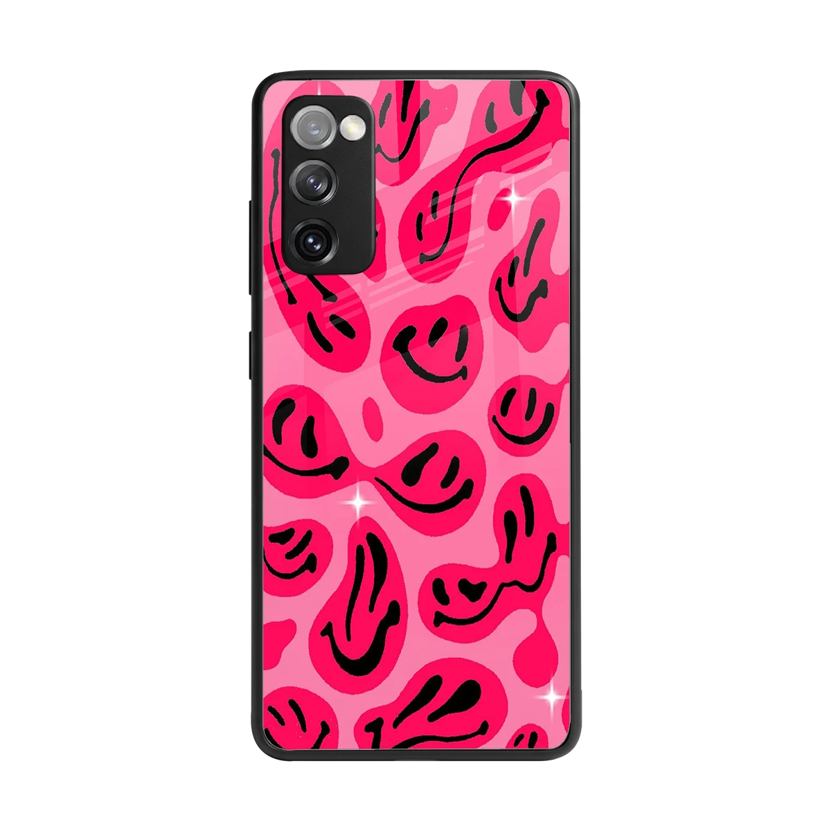 Acid Smiles Pink back phone cover | glass case for samsung galaxy s20 fe