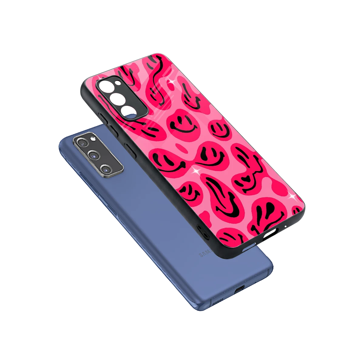 Acid Smiles Pink sleek samsung galaxy s20 fe cover with tempered glass back and TPU edges