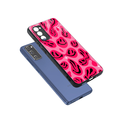 Acid Smiles Pink sleek samsung galaxy s20 fe cover with tempered glass back and TPU edges