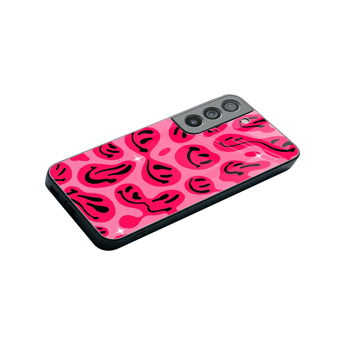 Acid Smiles Pink stylish phone case for samsung galaxy s22 | glossy glass and slim fit