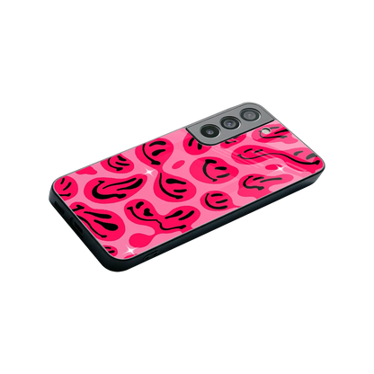 Acid Smiles Pink stylish phone case for samsung galaxy s22 | glossy glass and slim fit
