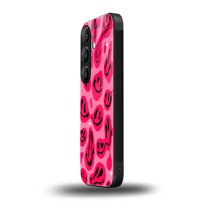 Acid Smiles Pink samsung galaxy s24 mobile cover | shockproof glass phone case
