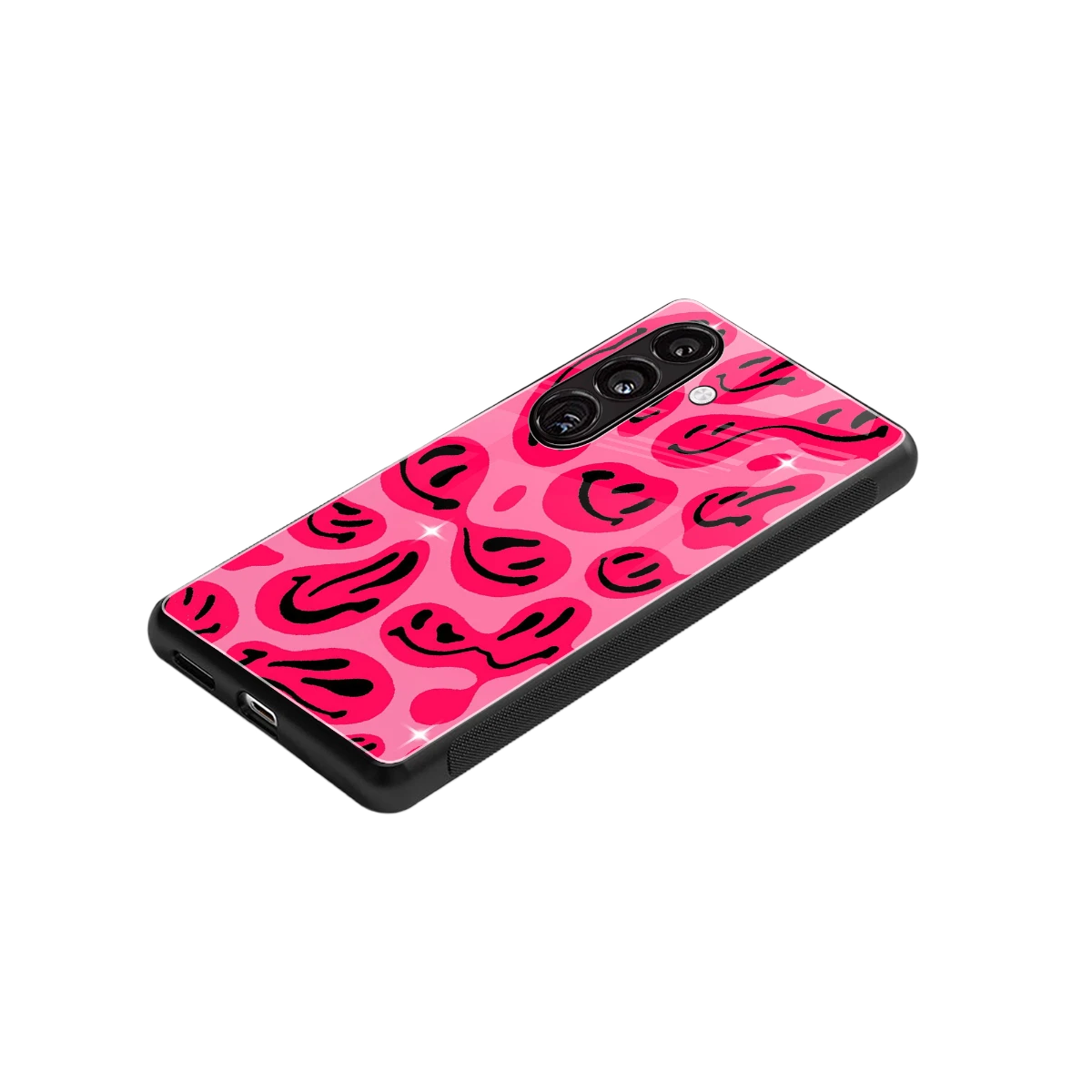 Acid Smiles Pink stylish phone case for samsung galaxy s24 | glossy glass and slim fit