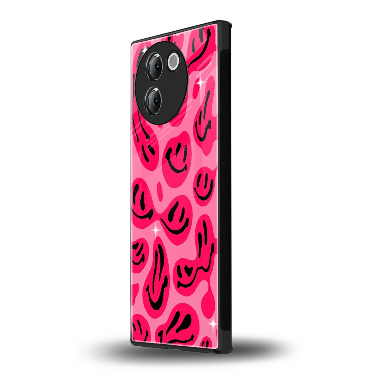 Acid Smiles Pink vivo v30e mobile cover | shockproof glass phone case