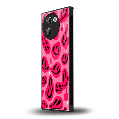 Acid Smiles Pink vivo v30e mobile cover | shockproof glass phone case