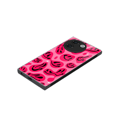 Acid Smiles Pink stylish phone case for vivo v30e | glossy glass and slim fit