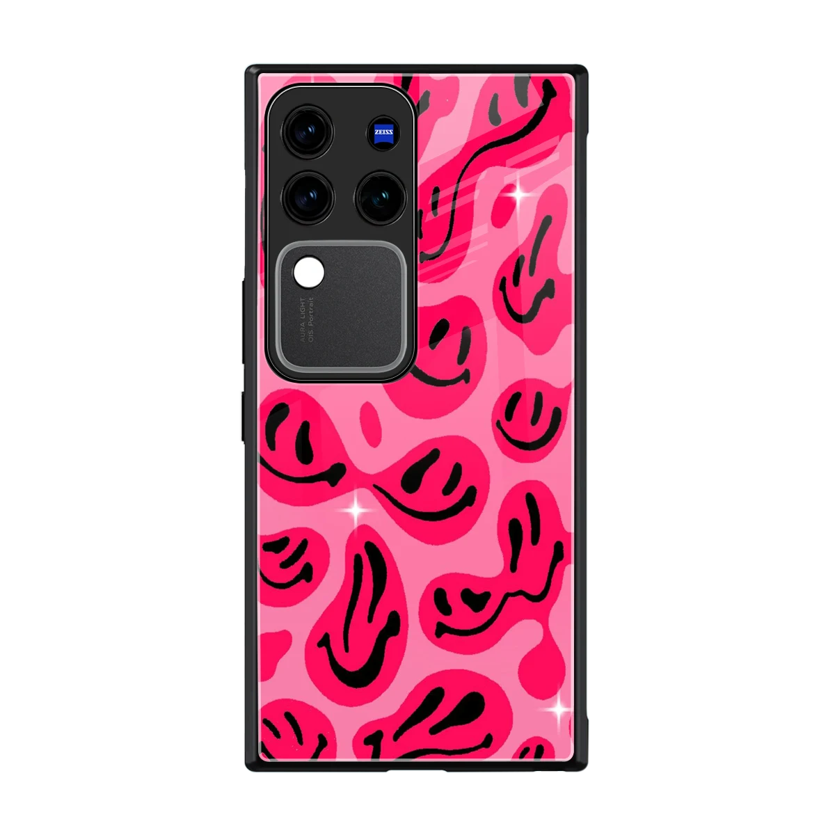 Acid Smiles Pink back phone cover | glass case forvivo v30 pro