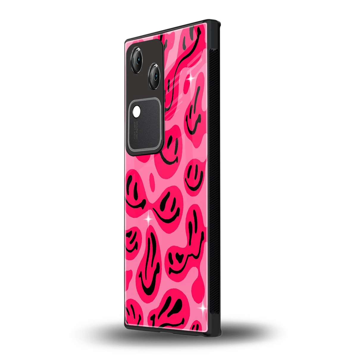 Acid Smiles Pink vivo v30 mobile cover | shockproof glass phone case