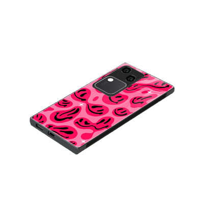 Acid Smiles Pink stylish phone case for vivo v30 | glossy glass and slim fit