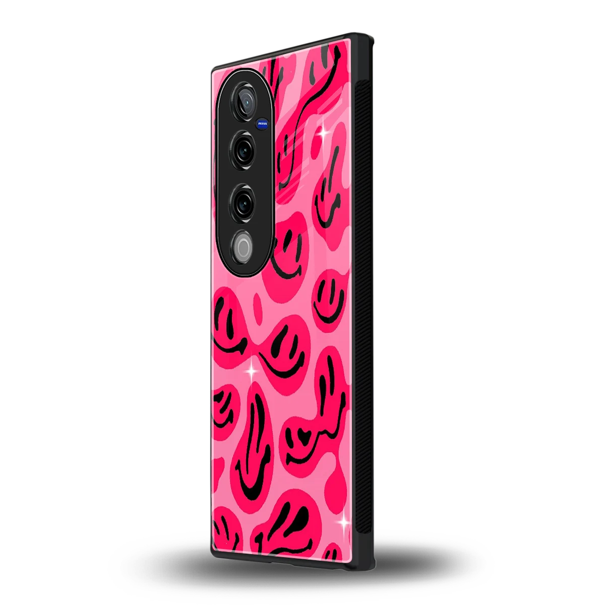 Acid Smiles Pink vivo v40 pro mobile cover | shockproof glass phone case