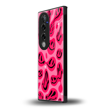 Acid Smiles Pink vivo v40 pro mobile cover | shockproof glass phone case