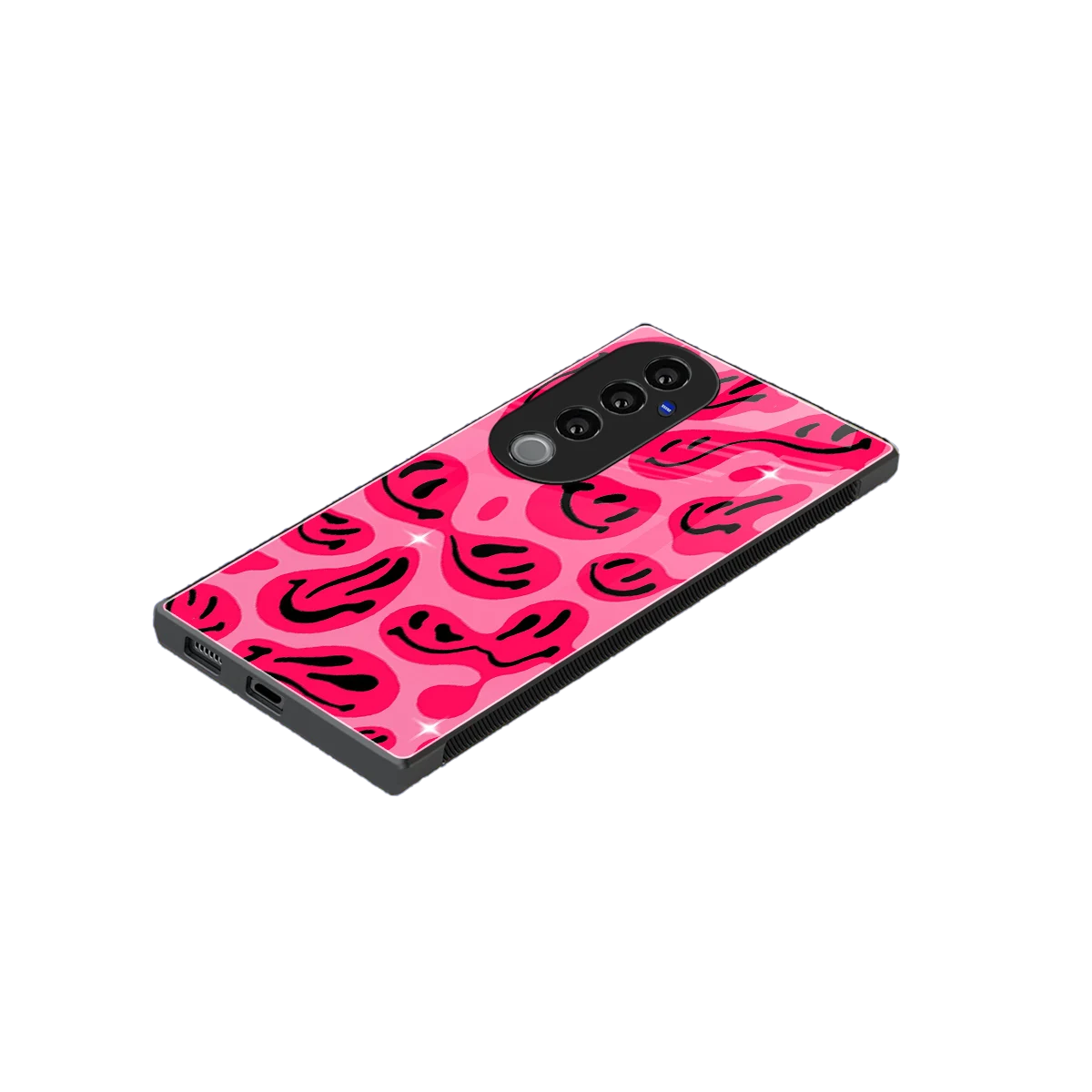 Acid Smiles Pink stylish phone case for vivo v40 pro | glossy glass and slim fit