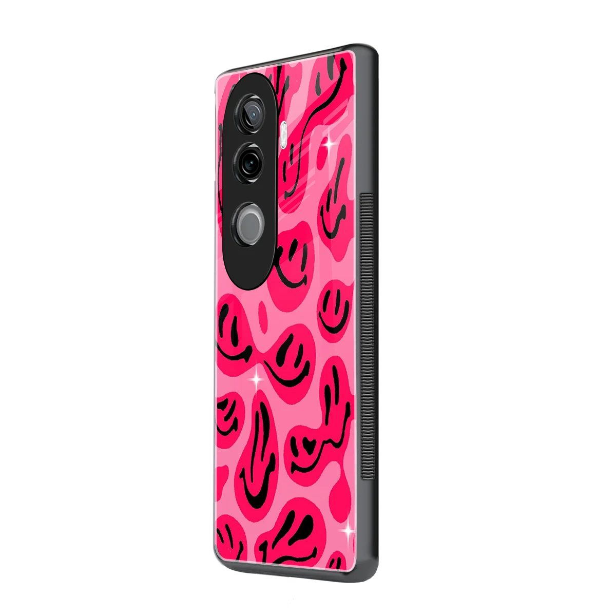 Acid Smiles Pink vivo v40e mobile cover | shockproof glass phone case