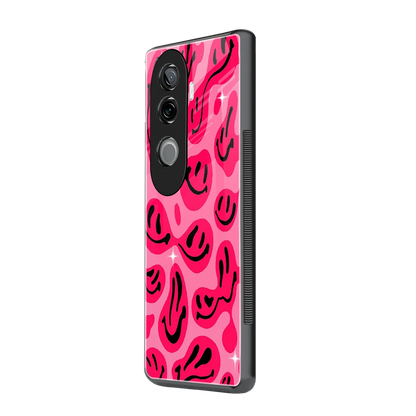 Acid Smiles Pink vivo v40e mobile cover | shockproof glass phone case