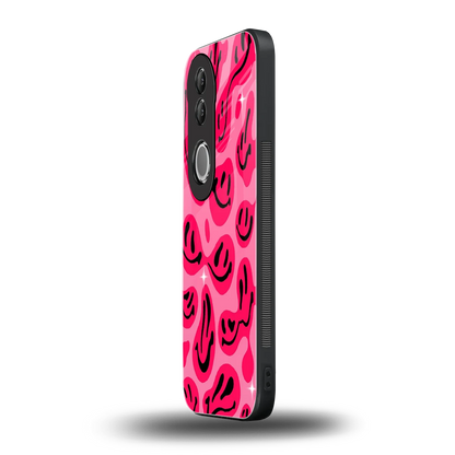 Acid Smiles Pink vivo v50 mobile cover | shockproof glass phone case