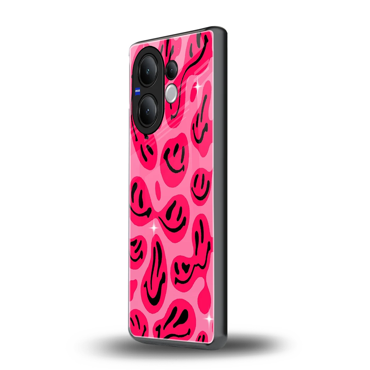 Acid Smiles Pink vivo v60 mobile cover | shockproof glass phone case