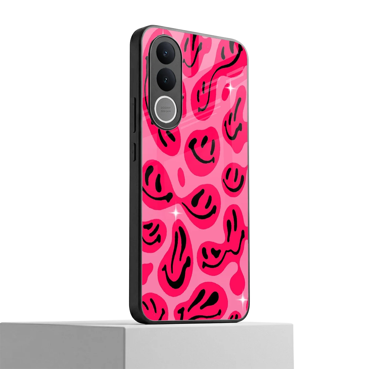 Acid Smiles Pink vivo v70 fe mobile cover | shockproof glass phone case