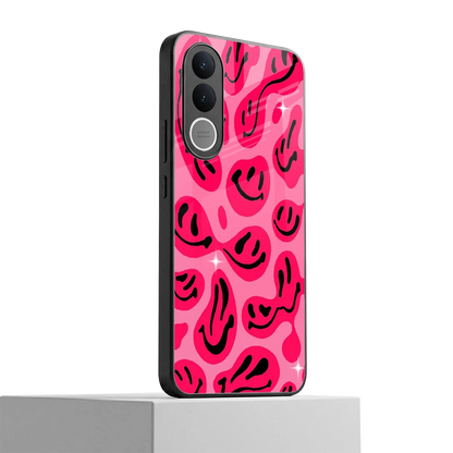Acid Smiles Pink vivo v70 fe mobile cover | shockproof glass phone case
