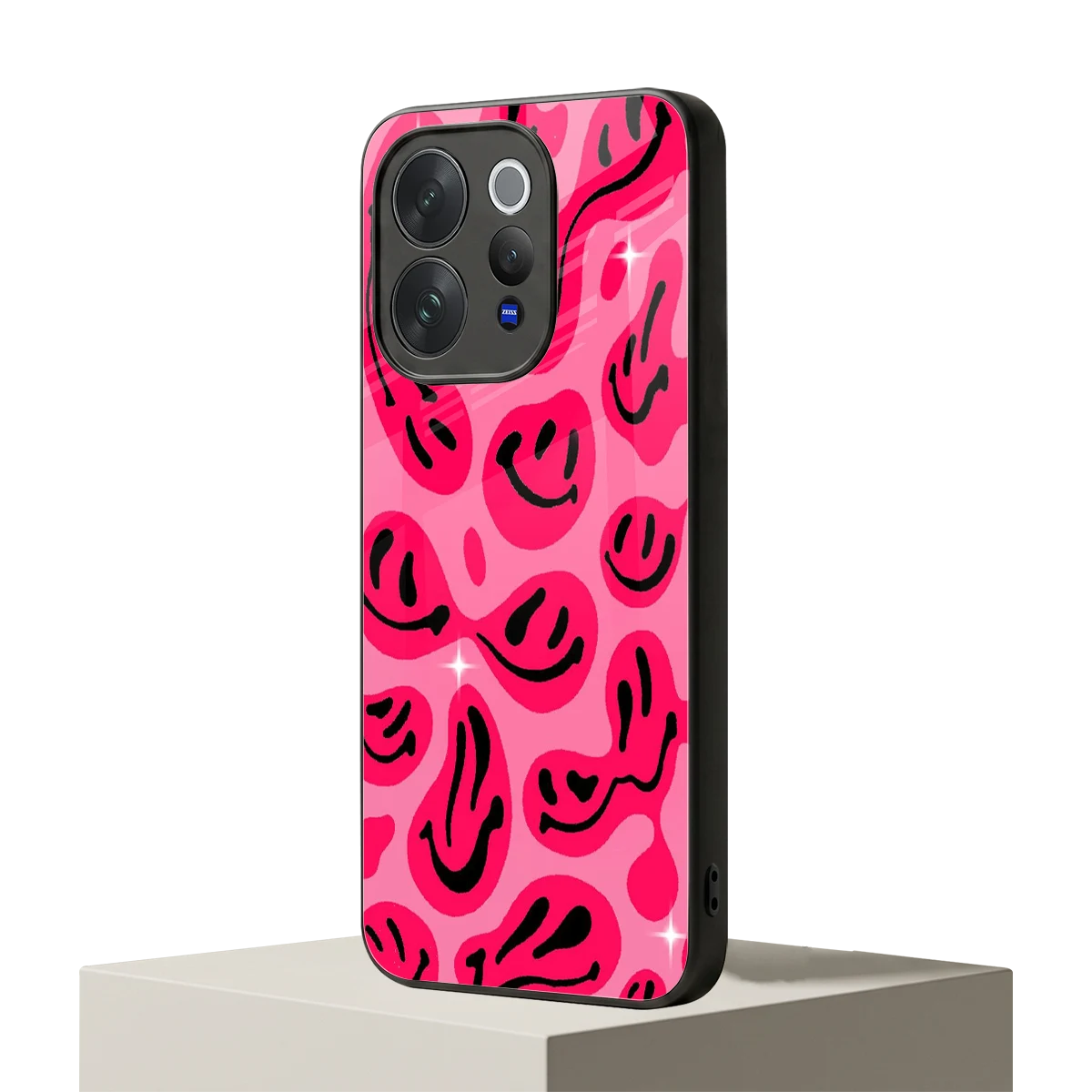 Acid Smiles Pink vivo v70 elite mobile cover | shockproof glass phone case