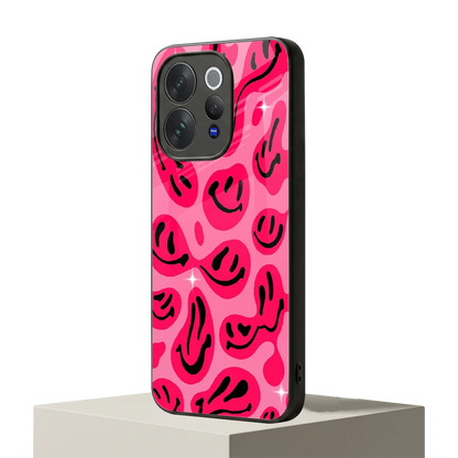 Acid Smiles Pink vivo v70 elite mobile cover | shockproof glass phone case
