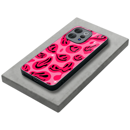 Acid Smiles Pink stylish phone case for vivo v70 | glossy glass and slim fit