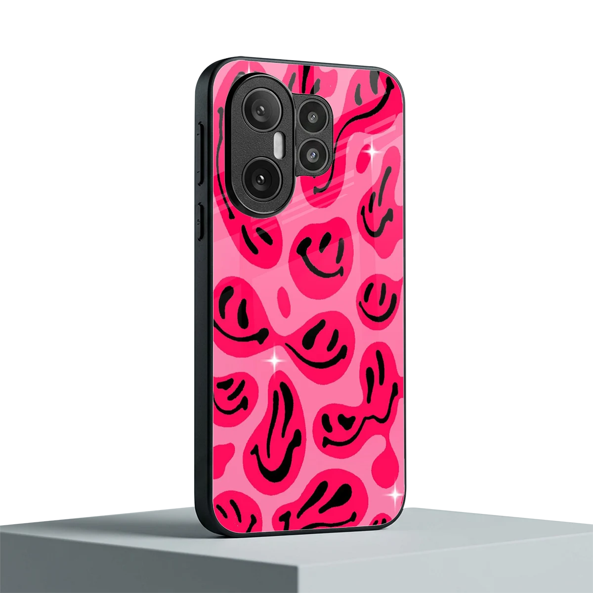 Acid Smiles Pink vivo x200 fe mobile cover | shockproof glass phone case