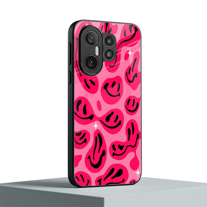 Acid Smiles Pink vivo x200 fe mobile cover | shockproof glass phone case