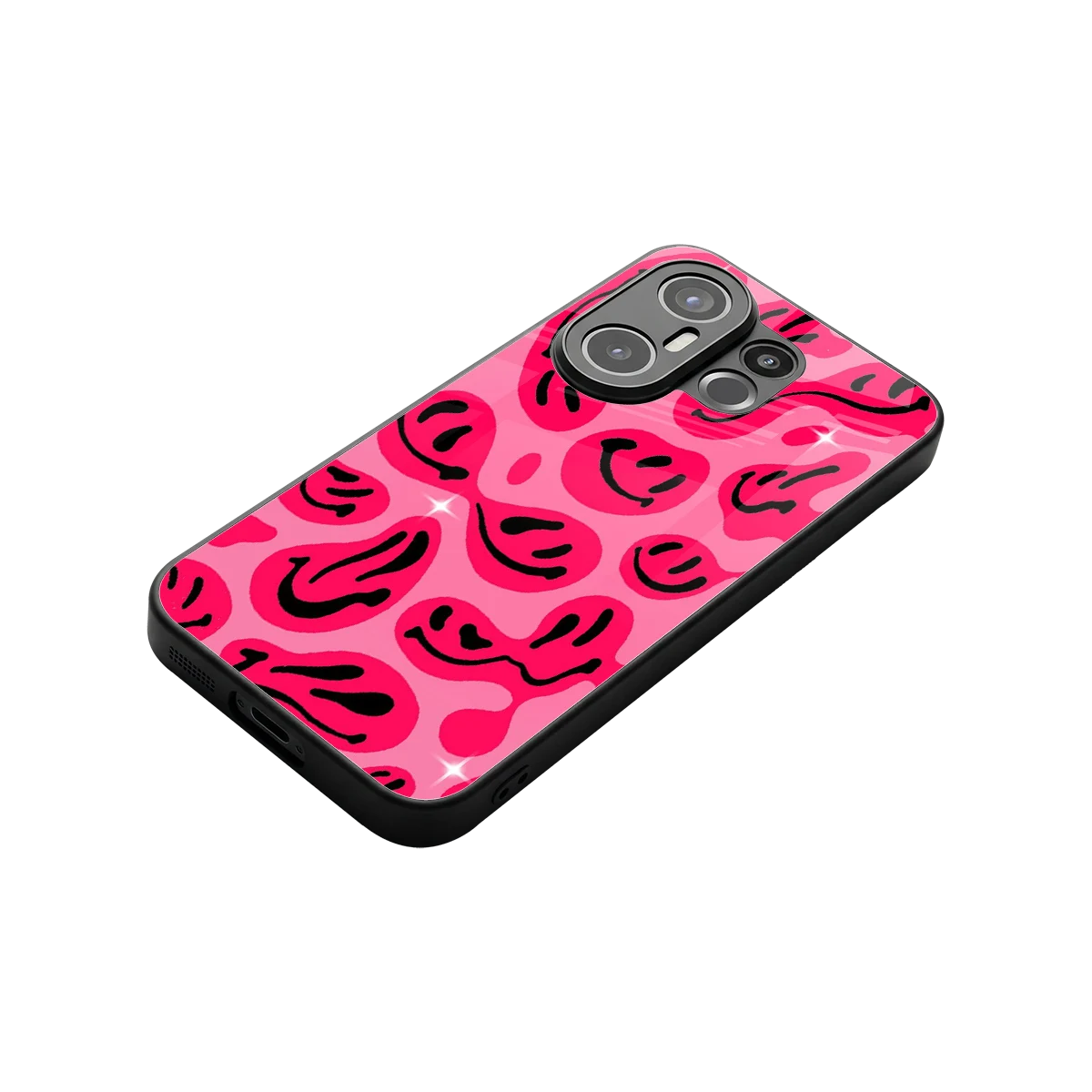 Acid Smiles Pink stylish phone case for vivo x200 fe | glossy glass and slim fit