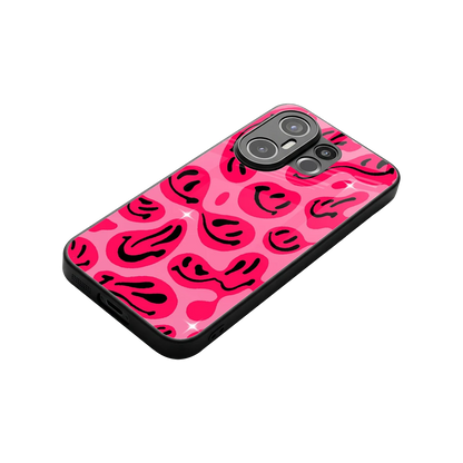 Acid Smiles Pink stylish phone case for vivo x200 fe | glossy glass and slim fit