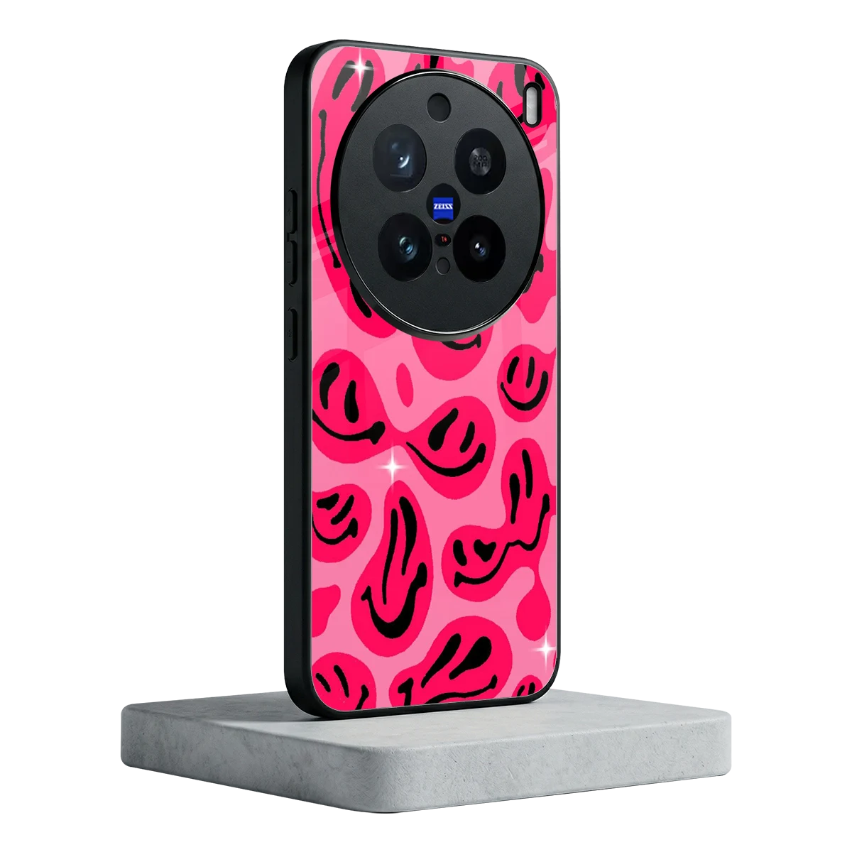 Acid Smiles Pink vivo x200 pro mobile cover | shockproof glass phone case