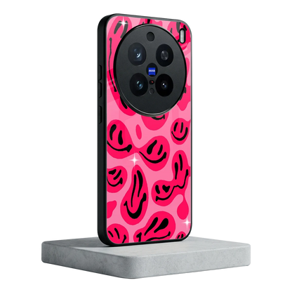 Acid Smiles Pink vivo x200 pro mobile cover | shockproof glass phone case