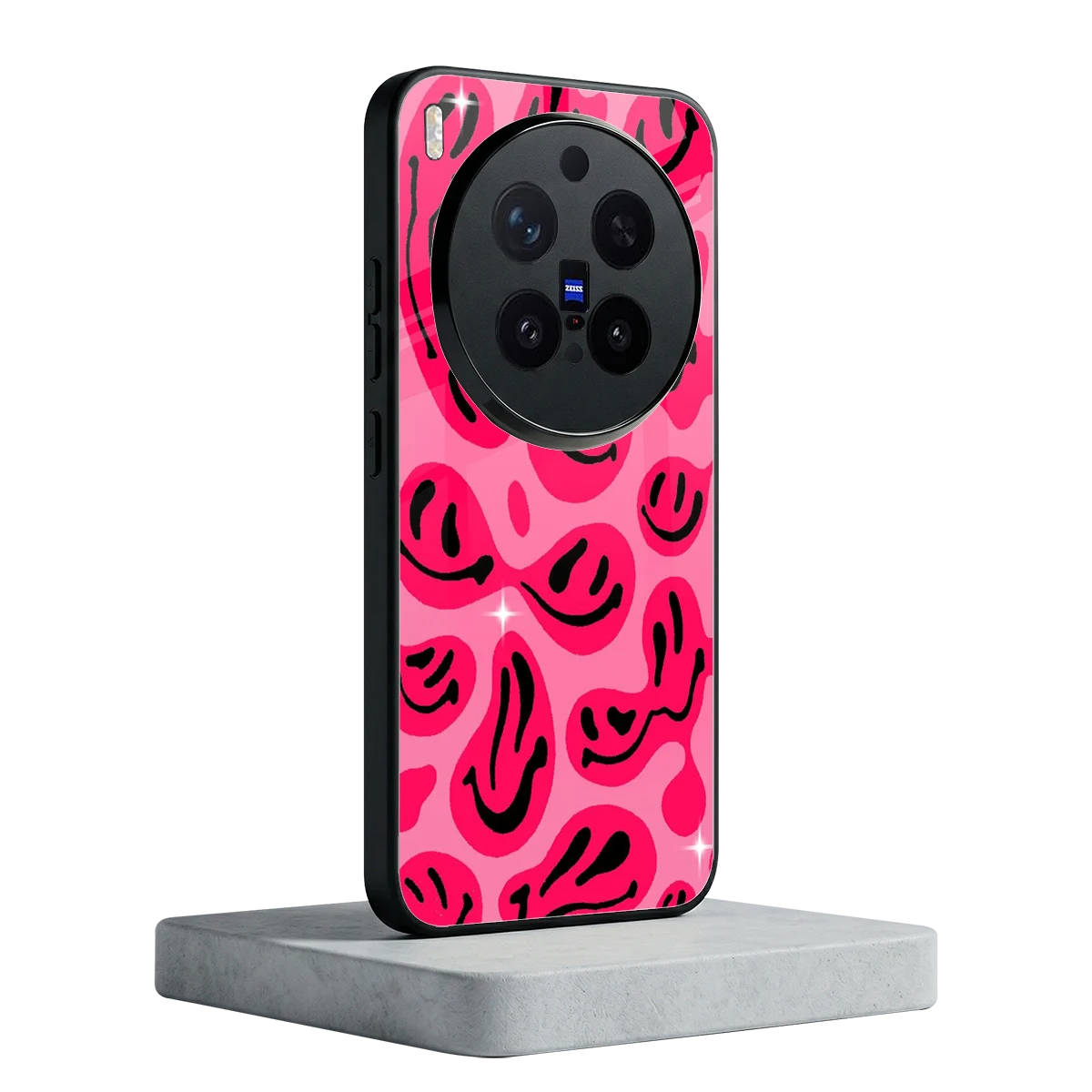 Acid Smiles Pink vivo x300 pro mobile cover | shockproof glass phone case