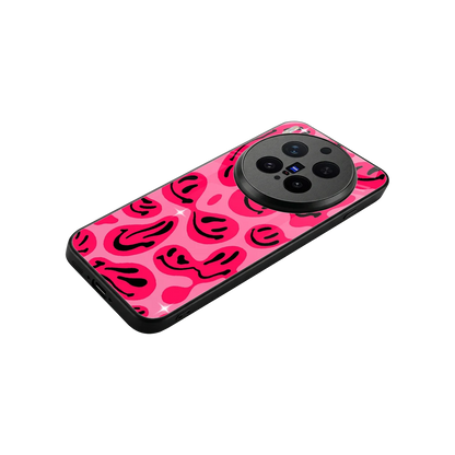 Acid Smiles Pink stylish phone case for vivo x300 pro | glossy glass and slim fit