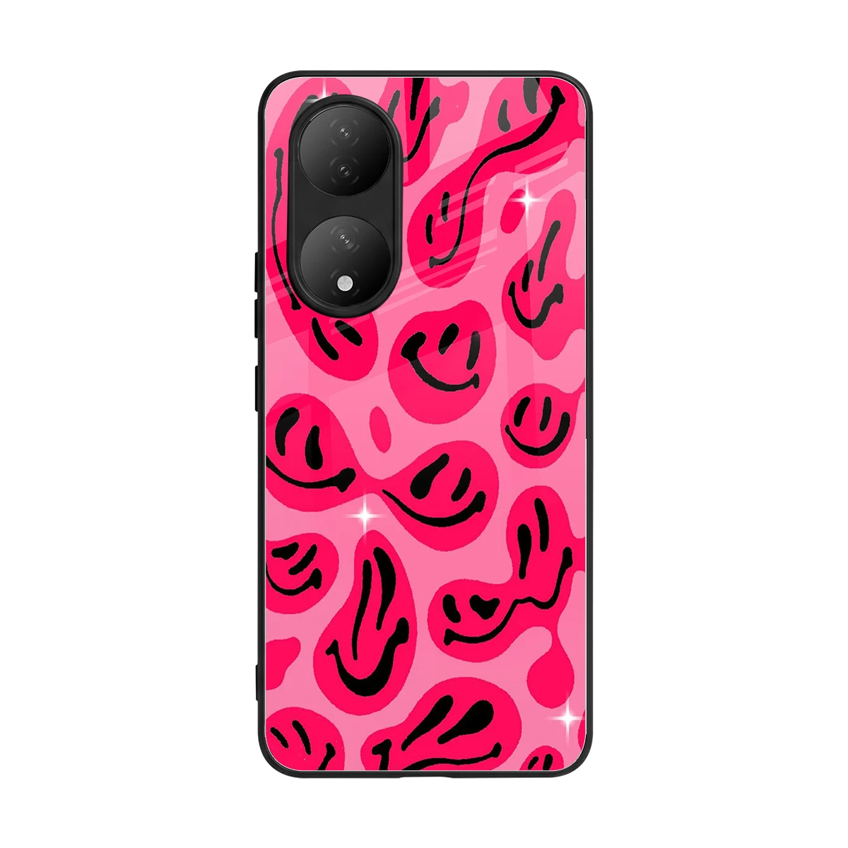 Acid Smiles Pink back phone cover | glass case for Vivo-y100
