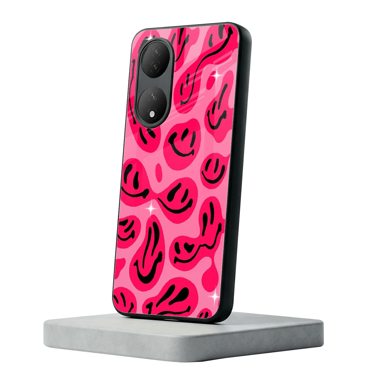 Acid Smiles Pink Vivo-y100 mobile cover | shockproof glass phone case