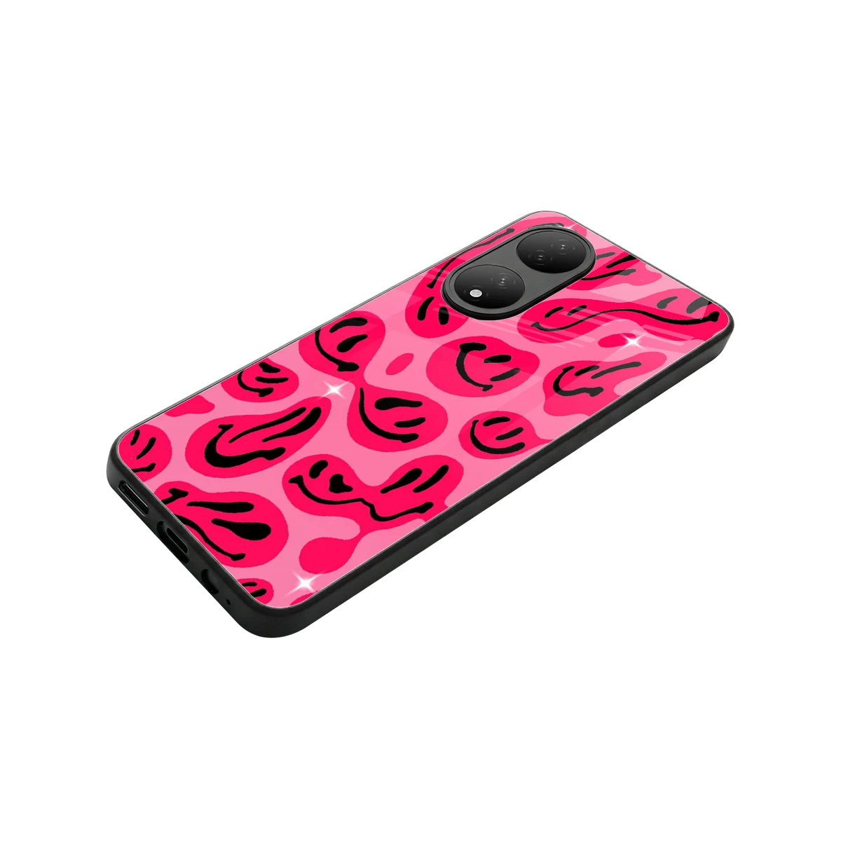 Acid Smiles Pink stylish phone case for Vivo-y100 | glossy glass and slim fit