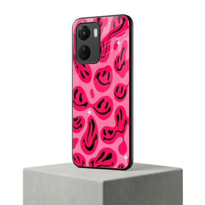 Acid Smiles Pink vivo y16 mobile cover | shockproof glass phone case