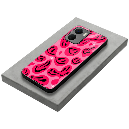 Acid Smiles Pink stylish phone case for vivo y16 | glossy glass and slim fit