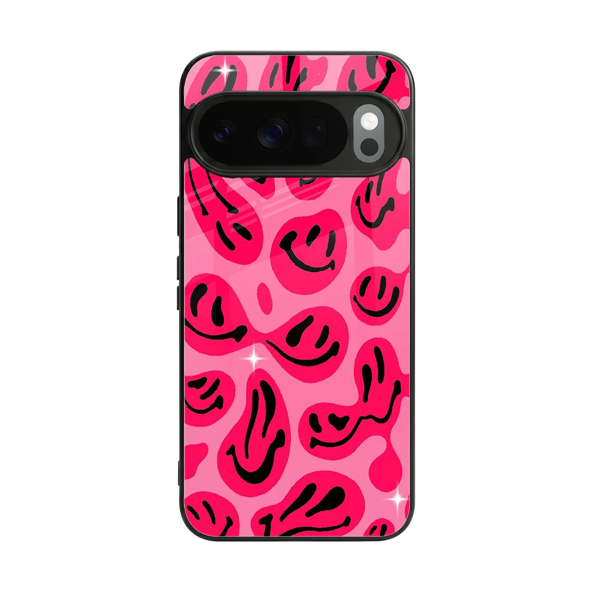 Acid Smiles Pink back phone cover | glass case for google pixel 10 pro