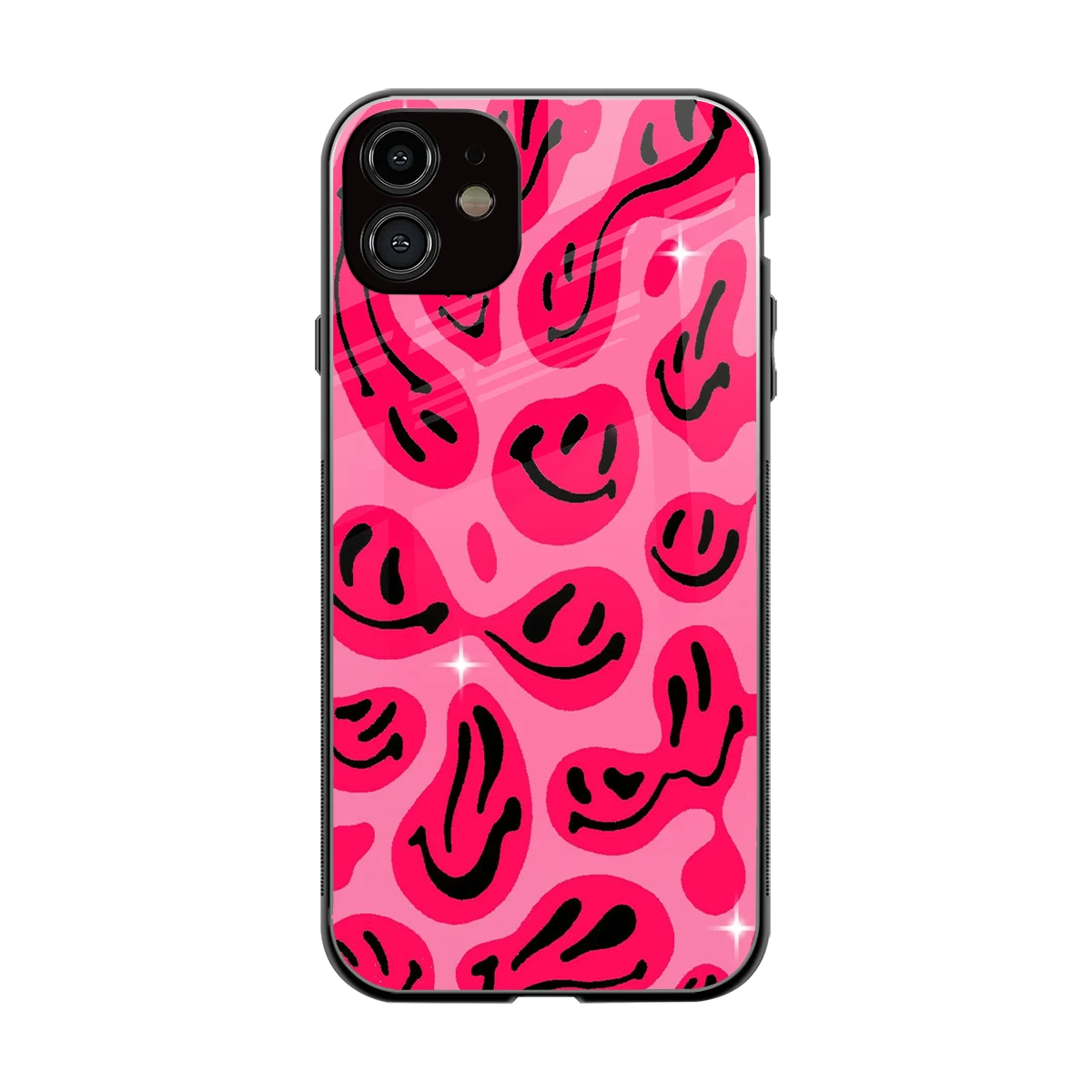 Acid Smiles Pink back phone cover | glass case for iphone 12